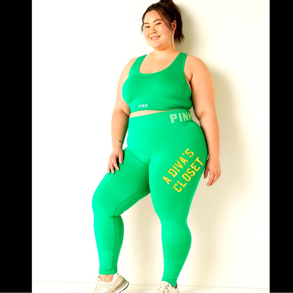 VS Pink Seamless Sports Bra & High Waist Leggings
